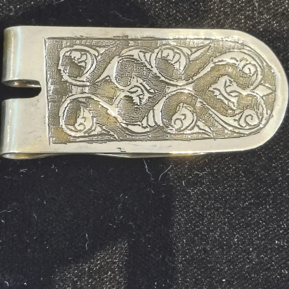 Engraved Silver-Tone Money Clip for Men